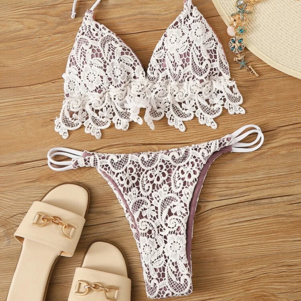 NWOT SHEIN lace high rise bikini